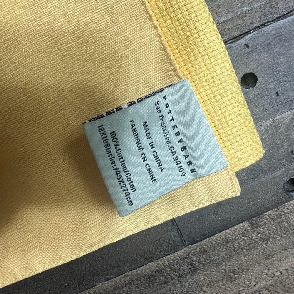Pottery Barn Yellow Dining Table Runner